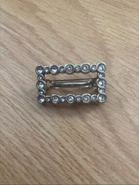 Brighton Silver Rectangular Crystal Accent Hair Clip